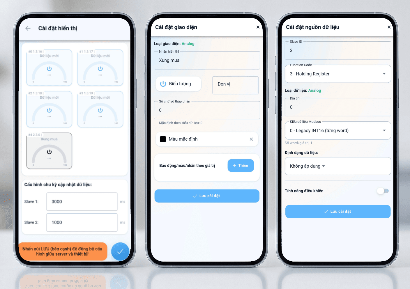 Cấu hình cổng RS485 trên app