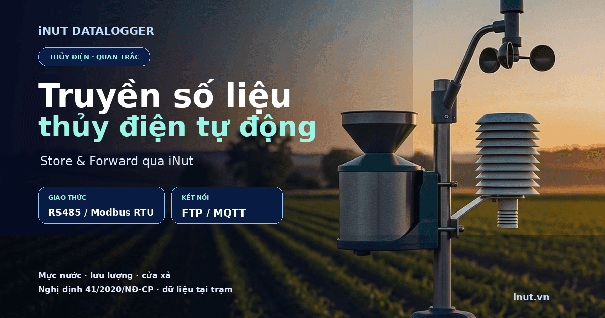 Ảnh bìa nguồn về truyền số liệu thủy điện với iNut Datalogger